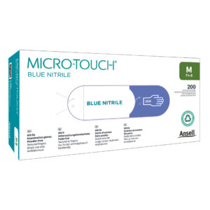 Ansell Micro-Touch Blue Nitrile Powder Free Gloves Medium 200's (10)