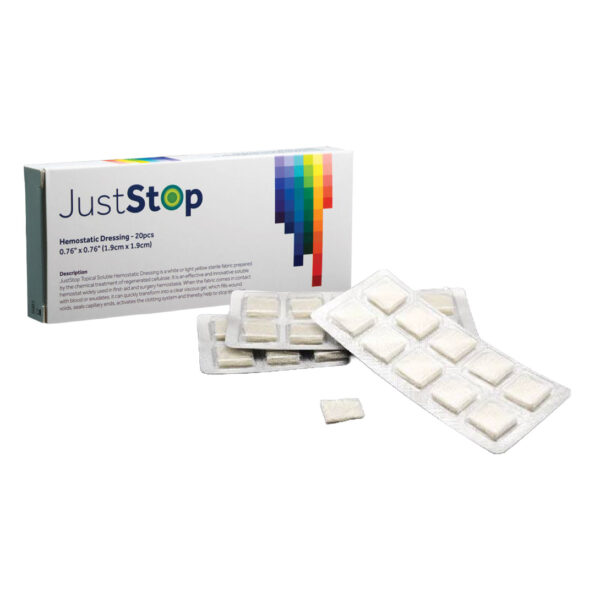 JustStop Haemostatic Gauze Dressing 19mm x 19mm Sterile (20)