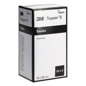 3M Solventum Topper 8 Non-Woven Gauze Swabs 5cm x 5cm 5's White Sterile (25)