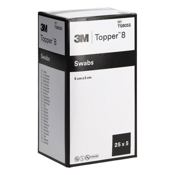 3M Solventum Topper 8 Non-Woven Gauze Swabs 5cm x 5cm 5's White Sterile (25) 3M Solventum Topper 8 Non-Woven Gauze Swabs 5cm x 5cm 5's White Sterile (25)