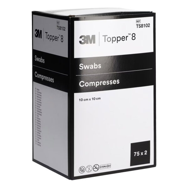 3M Solventum Topper 8 Non-Woven Gauze Swabs 10cm x 10cm 2's White Sterile (75)