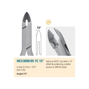 Medesy Orthodontic Wire Cutters No. 85 TC Angled 15° Tungsten Carbide 130mm