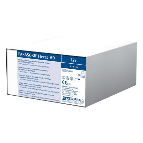 Resorba Parasorb Fleece HD Absorbable Collagen 18mm x 36mm Sterile (12)