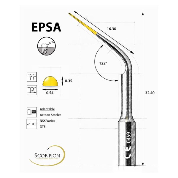 Scorpion Ultrasonic Tip Perio EPSA for Acteon Satelec, NSK Varios & DTE