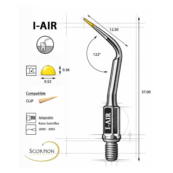 Scorpion Ultrasonic Tip Universal CLiP Compatible I-AIR for KaVo SONICflex 2000 & 2003