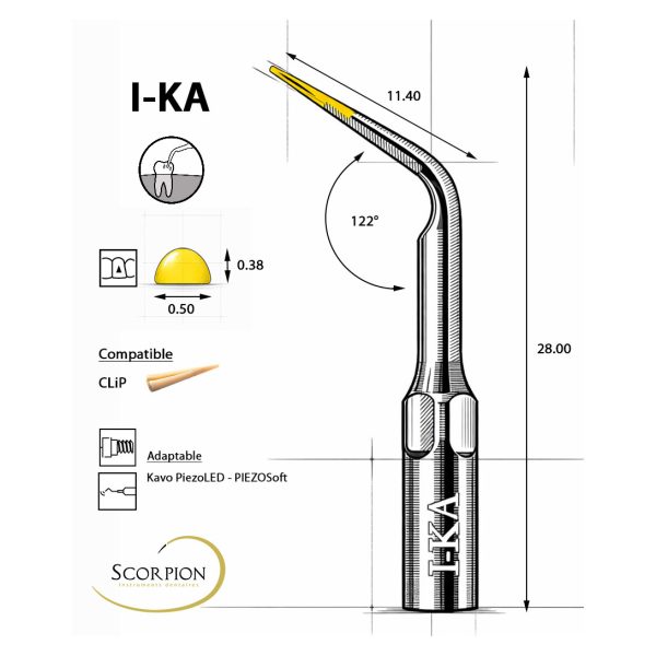 Scorpion Ultrasonic Tip Universal CLiP Compatible I-KA for KaVo PiezoLED & PIEZOsoft