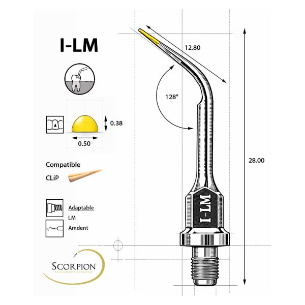 Scorpion Ultrasonic Tip Universal CLiP Compatible I-LM for Amdent