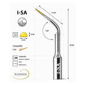 Scorpion Ultrasonic Tip Universal CLiP Compatible I-SA for Acteon Satelec, NSK Varios & DTE