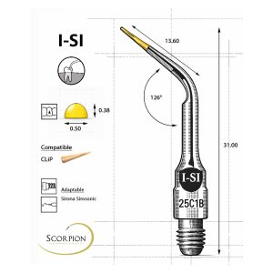 Scorpion Ultrasonic Tip Universal CLiP Compatible I-SI for Sirona SiroSonic