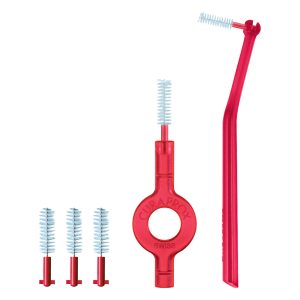 Curaprox CPS 405 Perio Interdental Brushes with Angled Holder Cherry Pink (5)