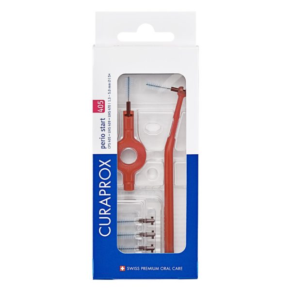Curaprox CPS 405 Perio Interdental Brushes with Angled Holder Cherry Pink (5)