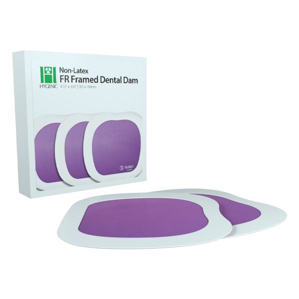 Hygenic Non-Latex FR Dental Dam Medium Purple Framed 105mm x 100mm (20) Hygenic Non-Latex FR Dental Dam Medium Purple Framed 105mm x 100mm (20)