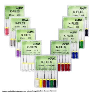 Mani K-Files 25mm No. 15-40 Assorted (6)