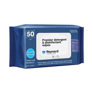 Reynard Premier Detergent & Disinfectant Wipes Soft Packs 330mm x 220mm 50's (12)
