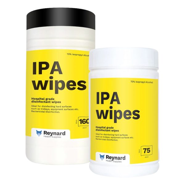 Reynard 70% IPA Isopropyl Alcohol Wipes Canister 200mm x 220mm 160's (12)