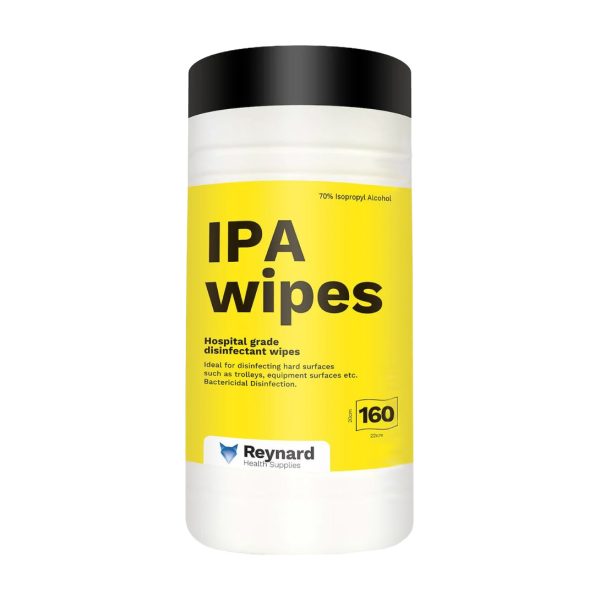 Reynard 70% IPA Isopropyl Alcohol Wipes Canister 200mm x 220mm 160's (12) Reynard 70% IPA Isopropyl Alcohol Wipes Canister 200mm x 220mm 160's (12)