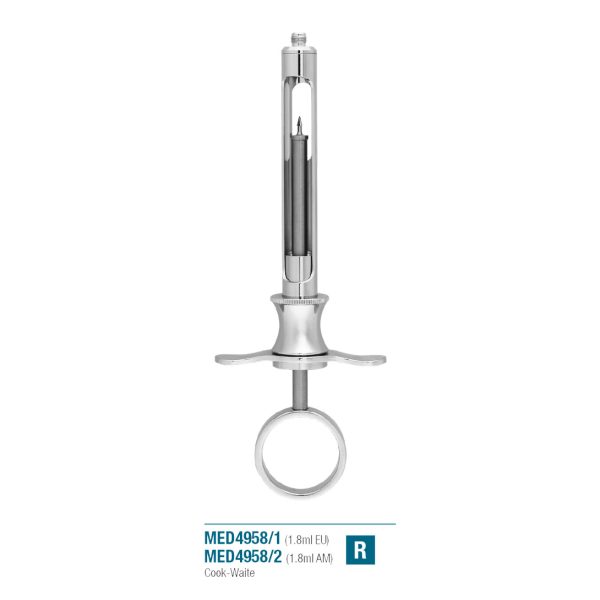 Medesy Syringe Aspirating Cook-Waite 1.8ml American Thread with Arrow Harpoon