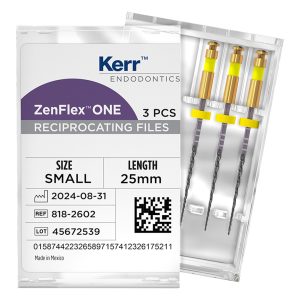 Kerr Endodontics ZenFlex One NiTi Reciprocating Files .06 Taper 25mm No. 20 Small Yellow (3)
