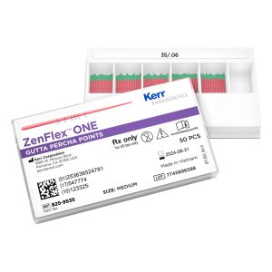 Kerr Endodontics ZenFlex One Gutta Percha Points Spill Proof Pack .06 Taper No. 35 Medium Green (50)