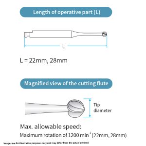 Mani Steel Bur Figure 1 Round 2 010 RA 22mm (6)