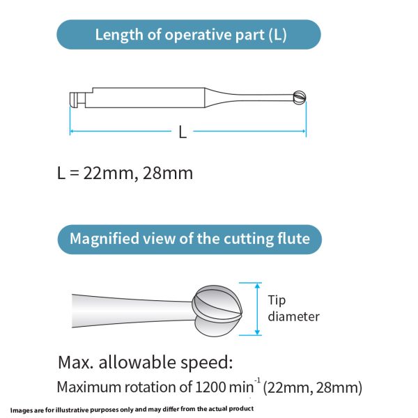 Mani Steel Bur Figure 1 Round 4 014 RA 22mm (6)