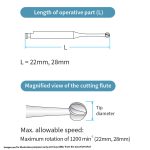 Mani Steel Bur Figure 1 Round 6 018 RA Long 28mm (6)