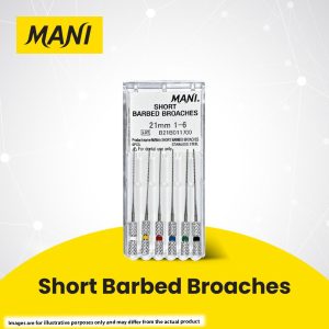 Mani Barbed Broaches 21mm No. 5 M Green (6)