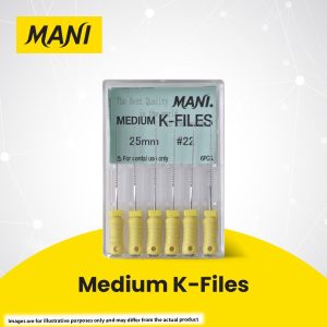 Mani Medium K-Files 21mm No. 12-37 Assorted (6)