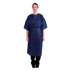 Multigate Patient Gowns Short Sleeve Bariatric Navy Blue Non-Sterile (30)
