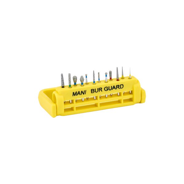 Mani Bur Holder Steri-Bur Guard Autoclavable Yellow Holds 12 FG & RA Burs Mani Bur Holder Steri-Bur Guard Autoclavable Yellow Holds 12 FG & RA Burs