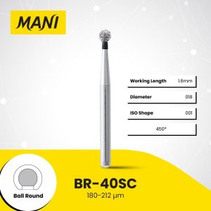 Mani Diamond Bur BR-40SC Round Super Coarse Grit Black FG 19mm (5)