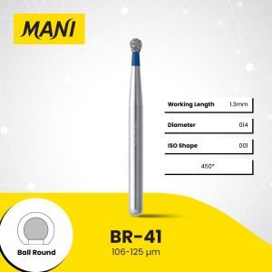 Mani Diamond Bur BR-41 Round Standard Grit Blue FG 19mm (5)