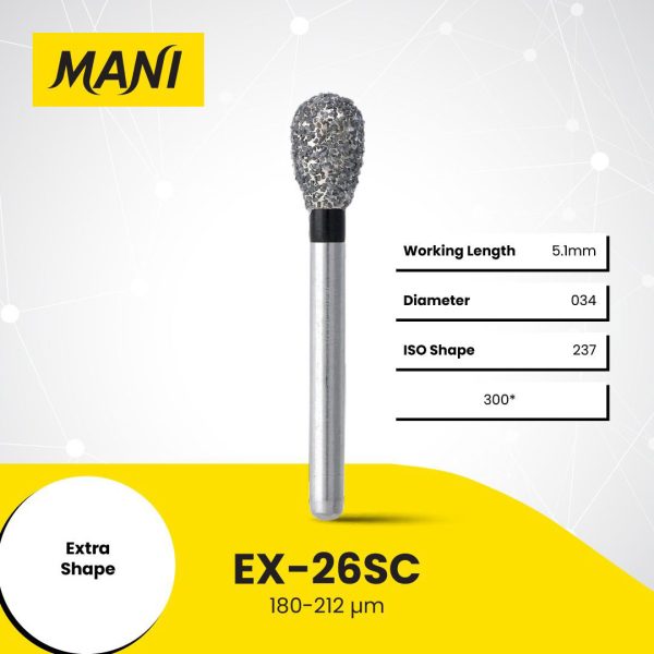 Mani Diamond Bur EX-26SC Pear Super Coarse Grit Black FG 19mm (5)