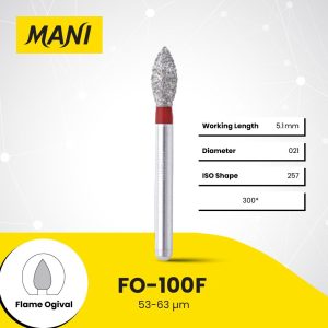 Mani Diamond Bur FO-100F Bud Fine Grit Red FG 19mm (5)
