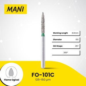 Mani Diamond Bur FO-101C Bud Coarse Grit Green FG 19mm (5)