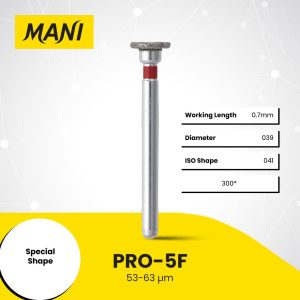 Mani Diamond Bur PRO-5F Wheel Straight Edge Fine Grit Red FG 19mm (5)