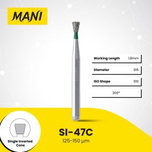 Mani Diamond Bur SI-47C Inverted Cone Coarse Grit Green FG 19mm (5)