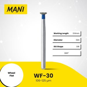 Mani Diamond Bur WF-30 Wheel Straight Edge Standard Grit Blue FG 19mm (5)