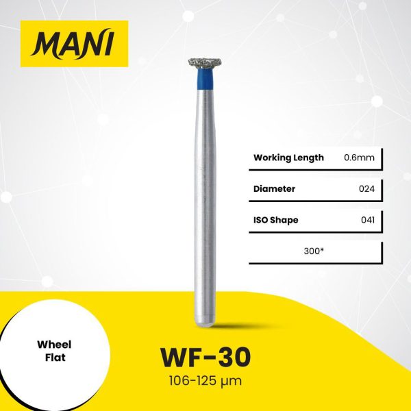 Mani Diamond Bur WF-30 Wheel Straight Edge Standard Grit Blue FG 19mm (5)